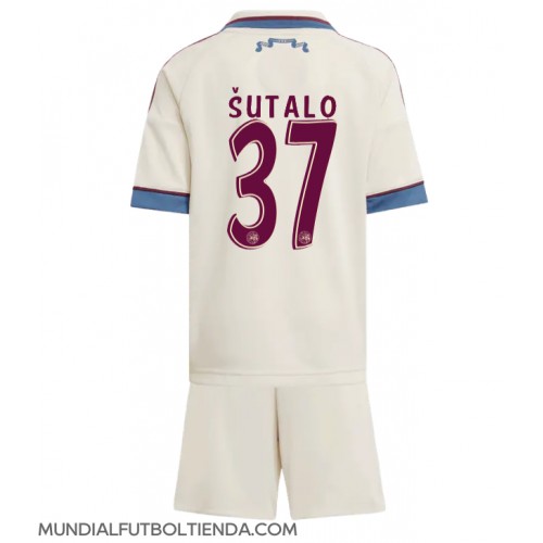 Camiseta Ajax Josip Sutalo #37 Tercera Equipación Replica 2025-26 para niños mangas cortas (+ Pantalones cortos)